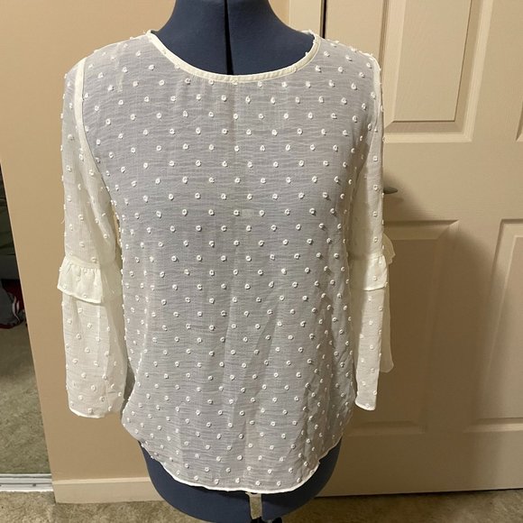 George | Embroidered Long sleeve White Blouse - Picture 1 of 4